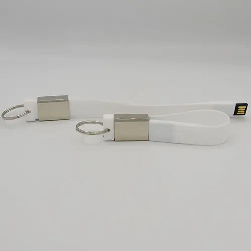 White Silicon Keychain + 16 GB USB - simple